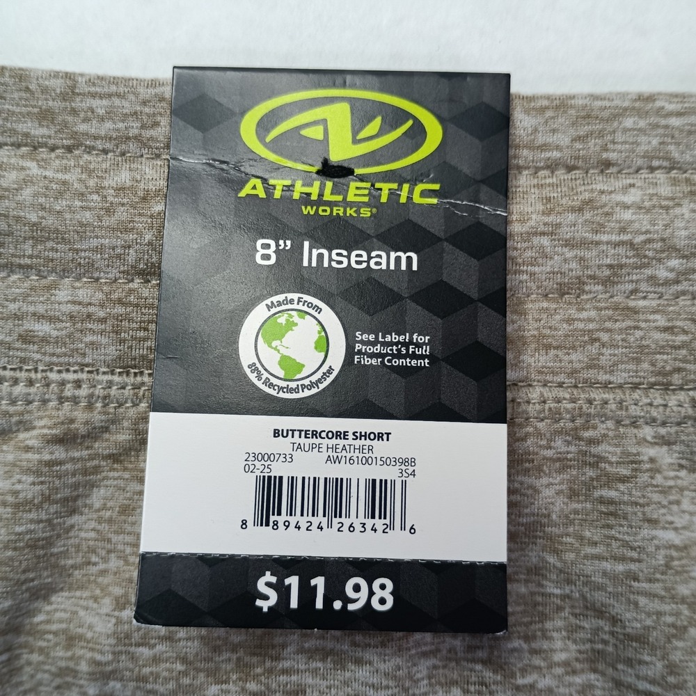 2 Athletic Works Men's Buttercore Shorts Size 2XL XXL Taupe 8" Inseam NWT - Picture 8 of 11